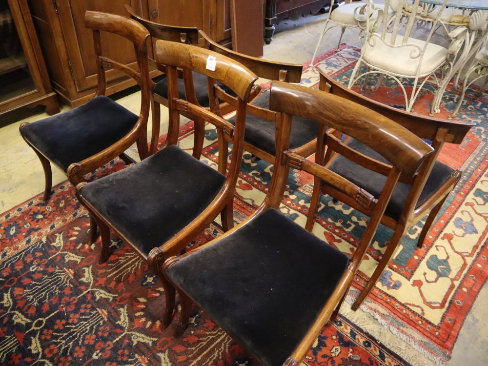 A set of six William IV rosewood dining chairs
